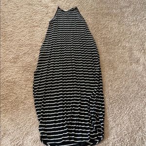 Black and white striped maxi dress